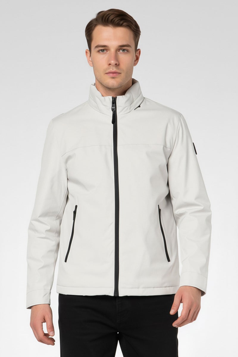 DKNY Men Solid Parka Jacket, Light Grey - Image 5